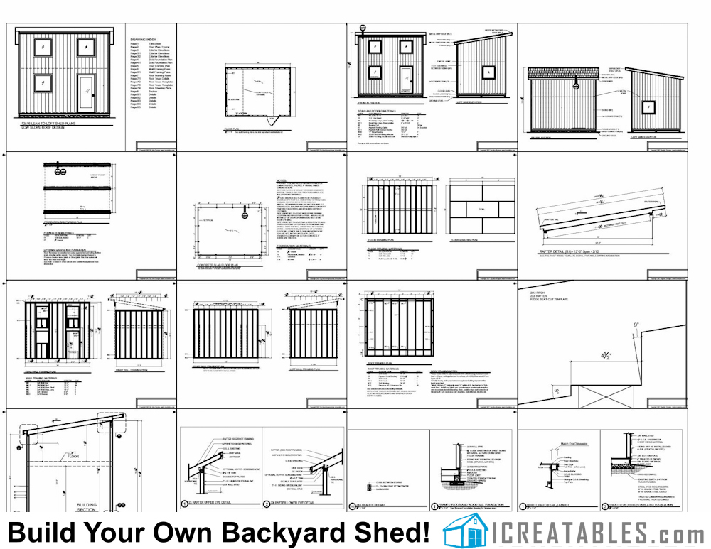 12x16 lean to shed plans example